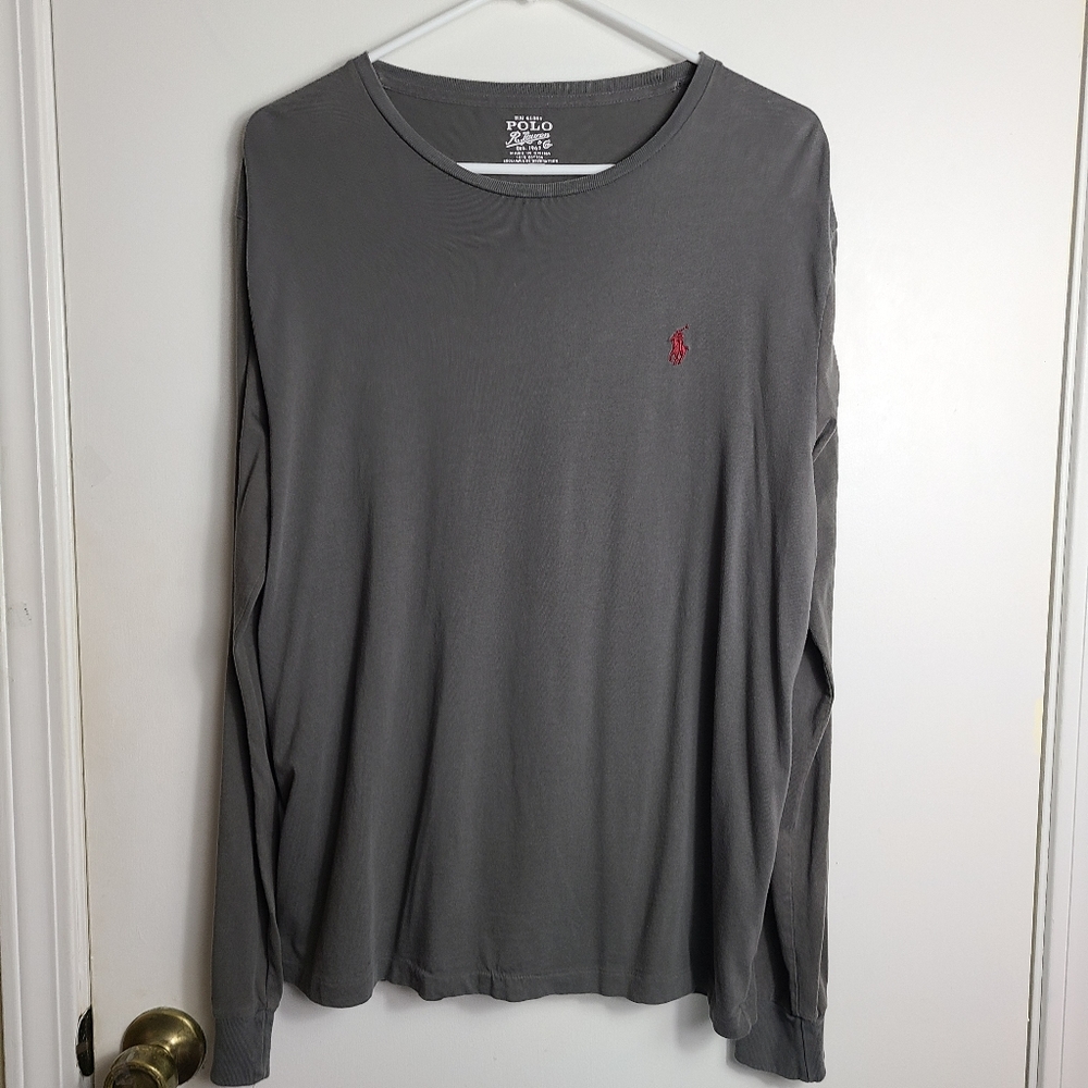 Polo Long Sleeve Tee Shirt Gray